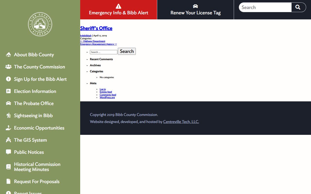 Bibb County inmate records sheriff contact page