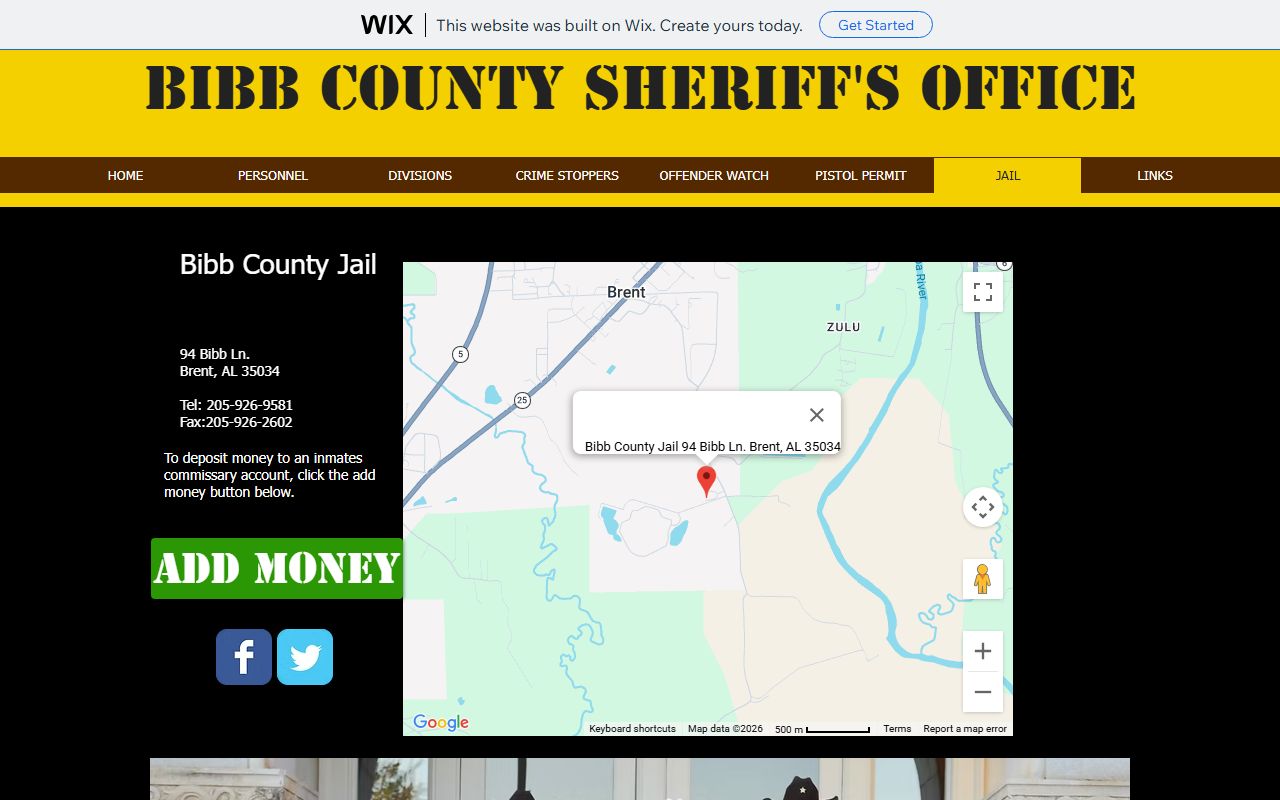 Bibb County Jail inmate commissary source page