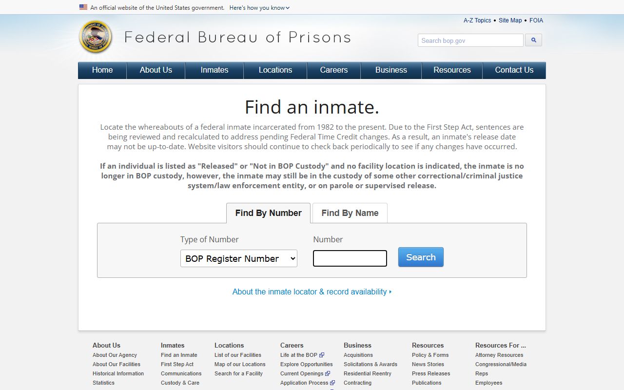Federal BOP inmate locator for Bibb County residents in the federal inmate population